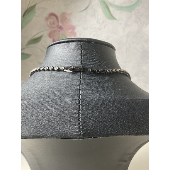 Rhinestone Tennis Necklace 25" Silver-Tone Elegant Womens Jewelry - Picture 4 of 4